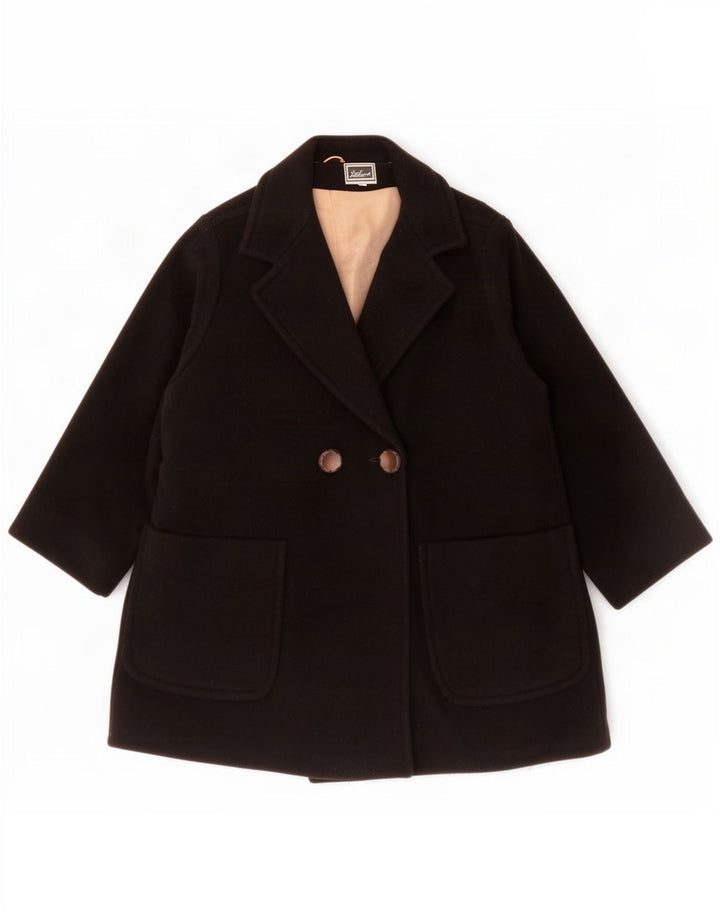 Luisa Spagnoli Abrigo cruzado de manga 3/4 para mujer UK 10 Small Black