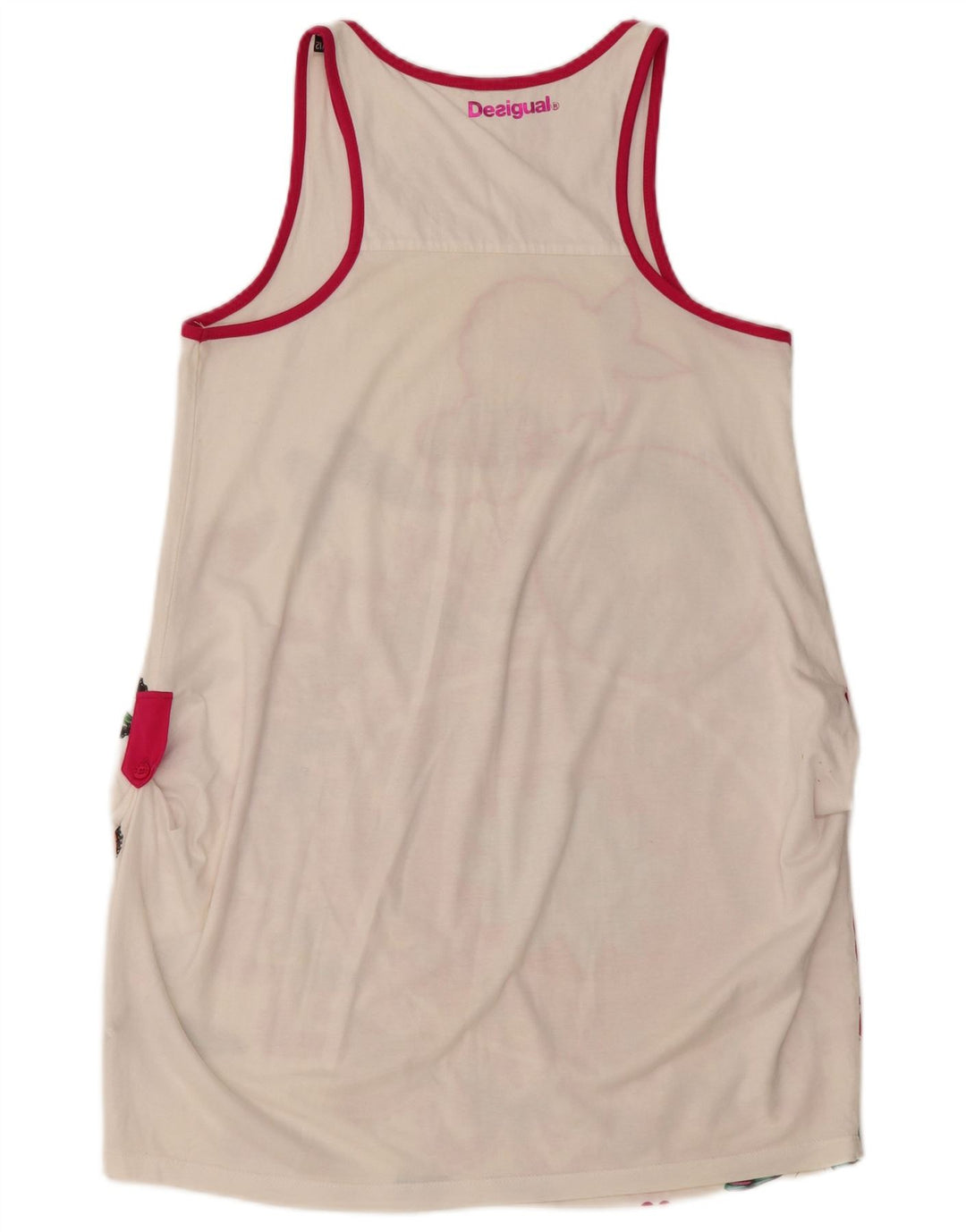 DESIGUAL Vestido tipo túnica sin mangas con estampado gráfico para niña 11-12 años Blanco floral