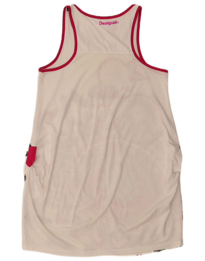 DESIGUAL Vestido tipo túnica sin mangas con estampado gráfico para niña 11-12 años Blanco floral