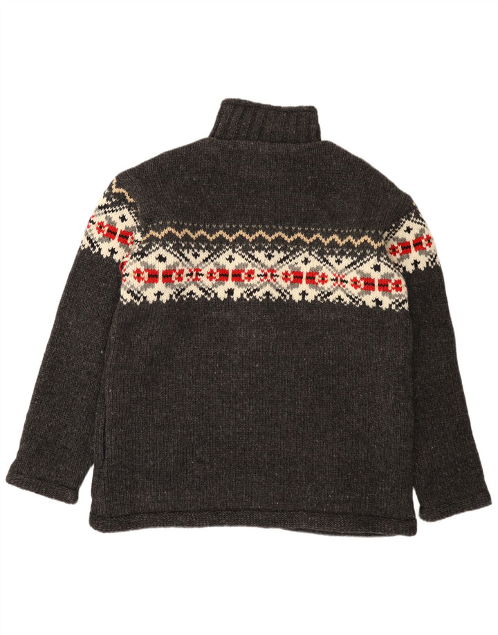 THC Suéter tipo cárdigan para hombre 2XL Gris Fair Isle Lana nueva