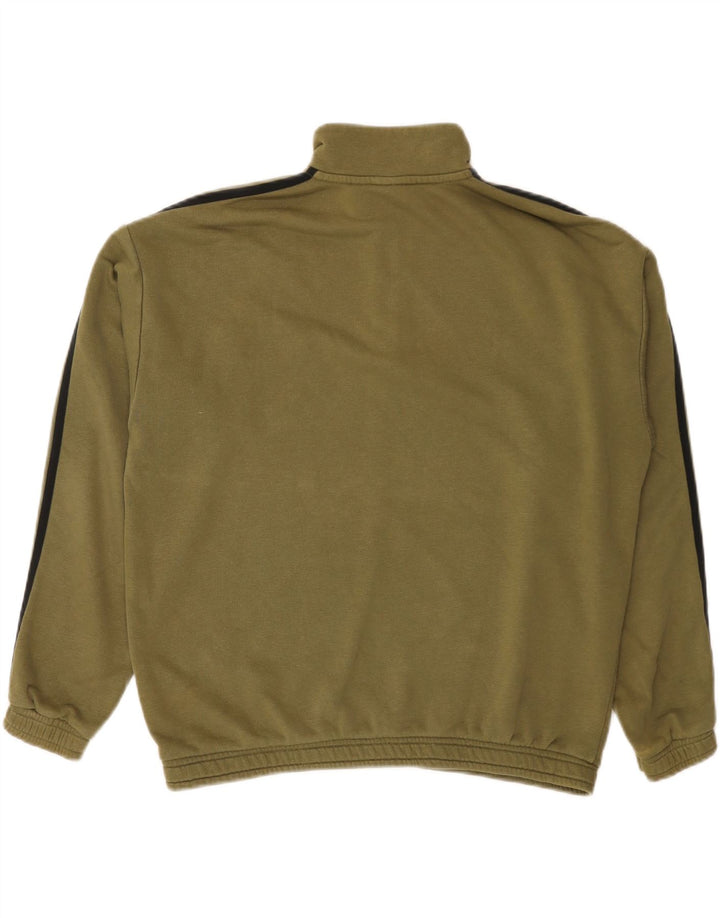 Adidas - Sudadera extragrande con cuello y cremallera para mujer, talla 12, color caqui