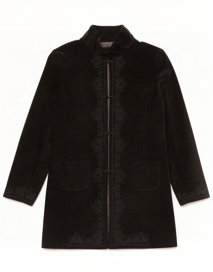 Abrigo para mujer Lapo Galleri IT 44 Algodón floral negro mediano