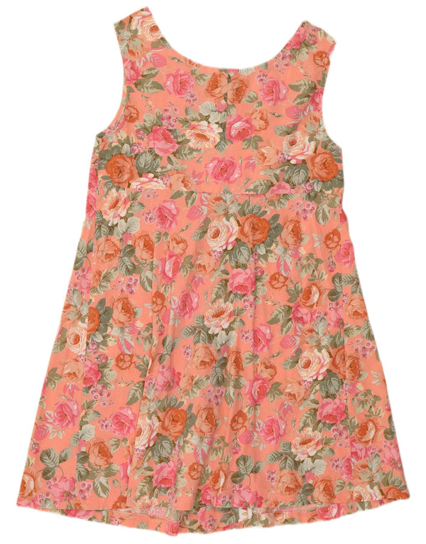 Vintage mujer Sundress Reino Unido 12 medio rosa floral Boho