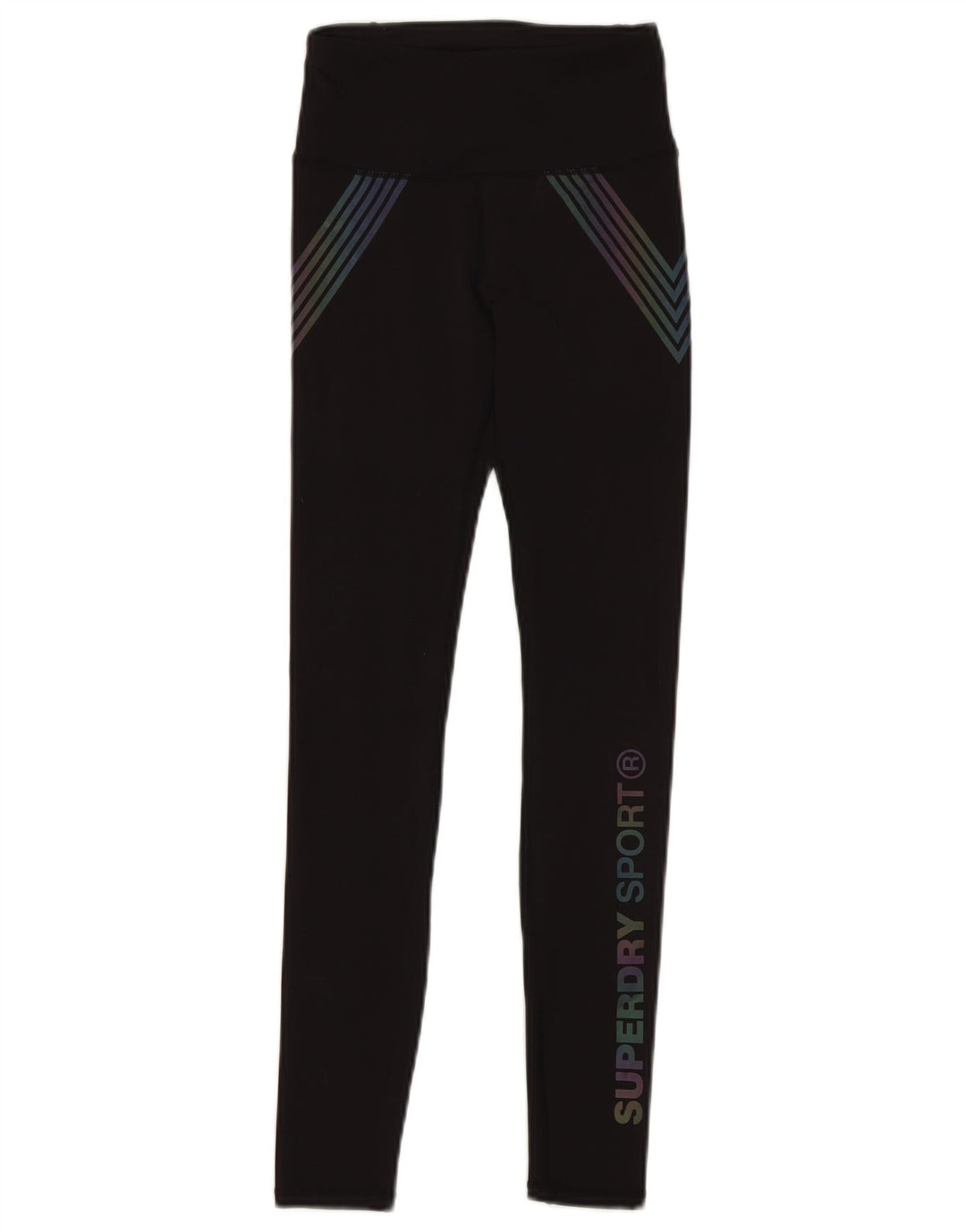SUPERDRY Leggings gráficos para mujer UK 6 Small Poliéster negro