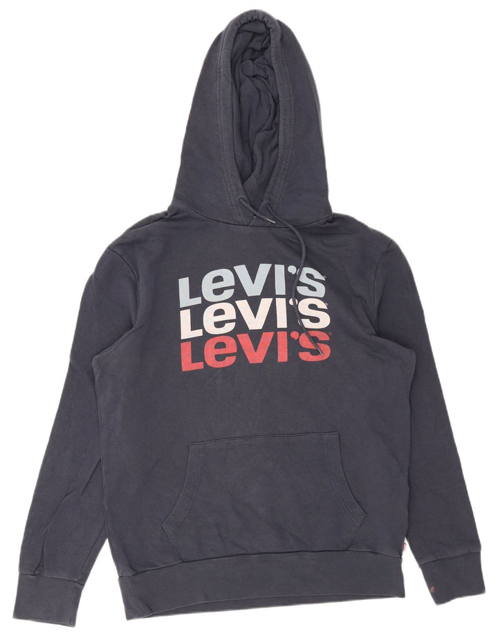 Levi's Hombre Sudadera Con Capucha Gráfica Jersey De Algodón Azul Marino Mediano