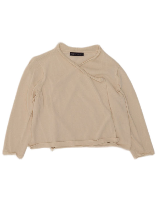 Marks & Spencer Suéter tipo cárdigan de manga 3/4 para mujer UK 40 Medium Off White