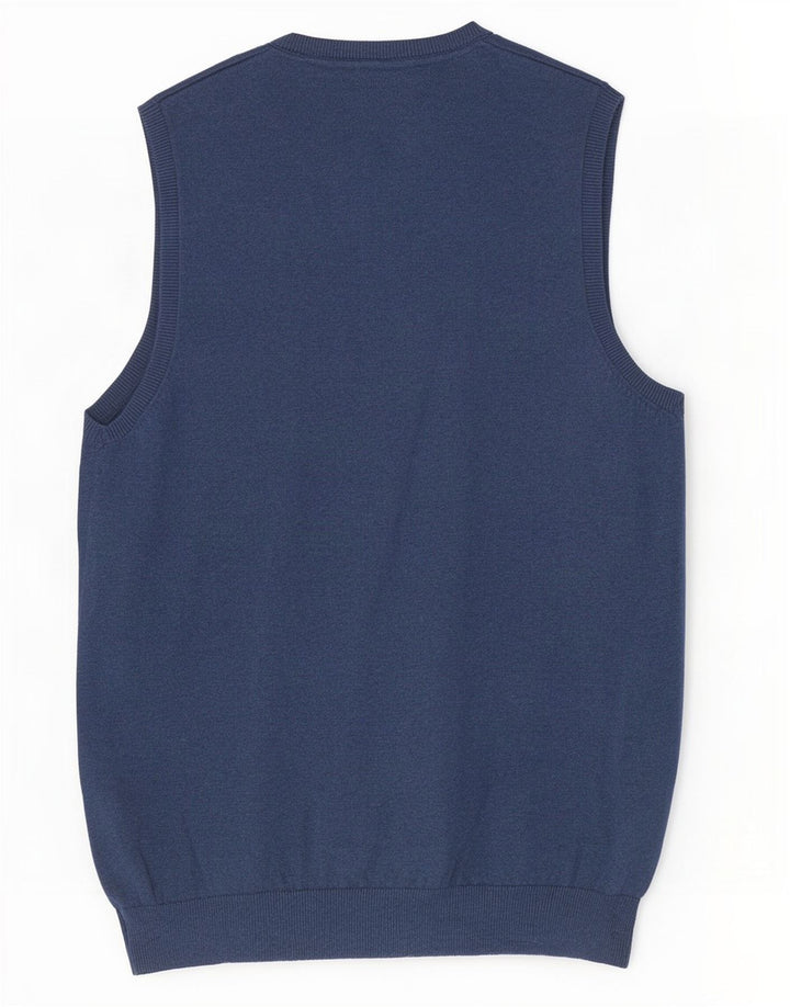 Marks & Spencer - Camiseta sin mangas para hombre, talla grande, algodón azul marino