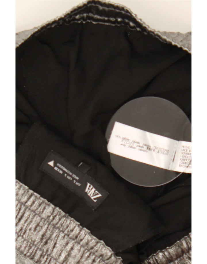 Zara Mujer Pantalón Ancho Ancho W30 L31 Poliéster Plateado