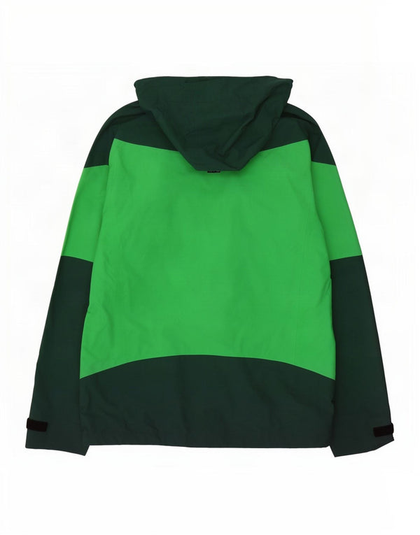 Adidas Chaqueta impermeable con capucha Clima Proof para hombre UK 44 2XL Verde Colorblock