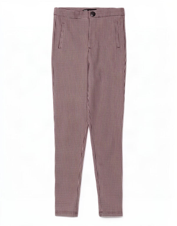 Zara Mujer Pantalones Casuales Pitillo Pequeños W26 L27 Pata De Gallo Multicolor