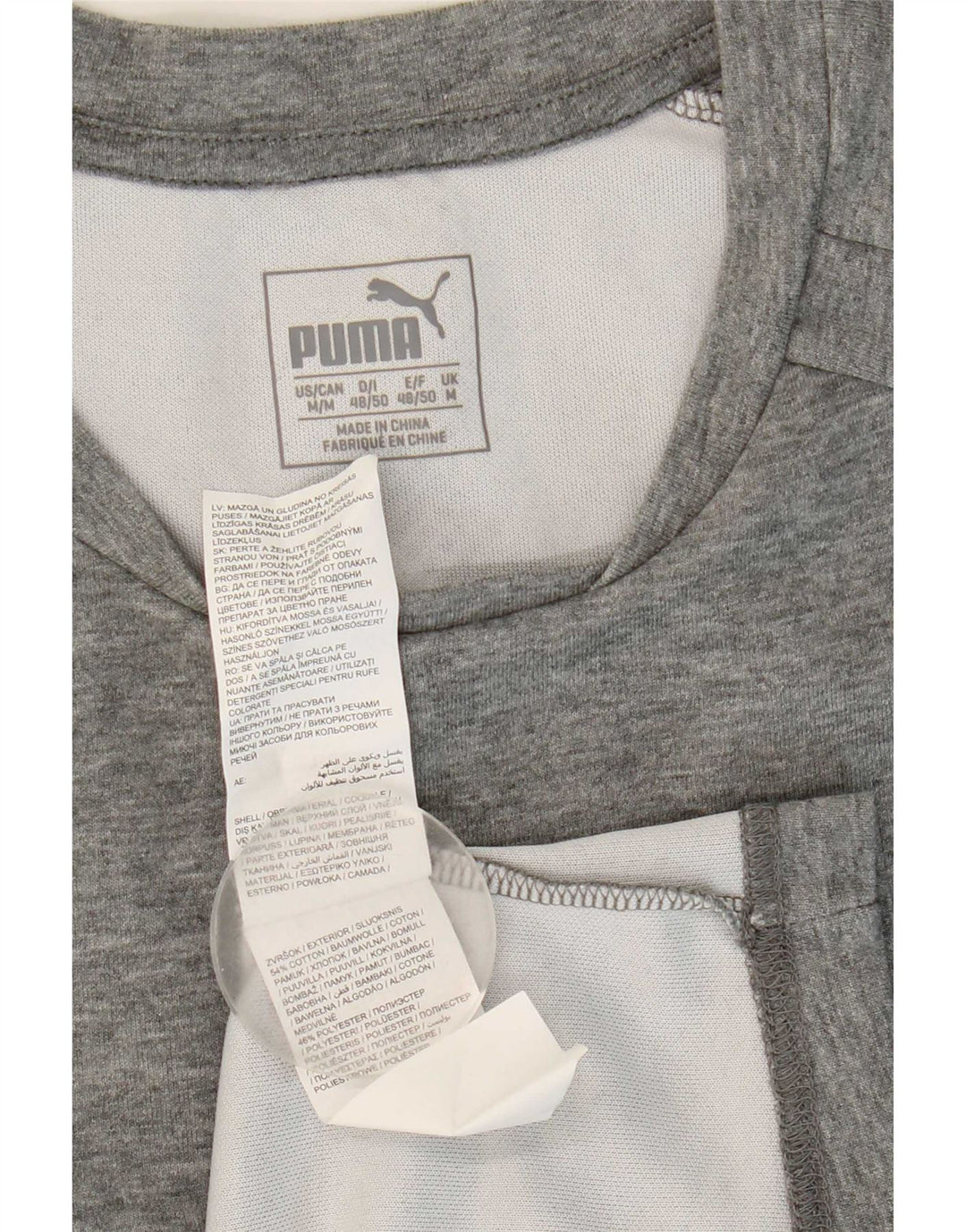 Camiseta Puma Hombre Top Algodón Moteado Gris Medio