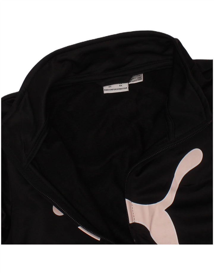 Puma - Chaqueta de chándal gráfica para niña (5-6 años), color negro