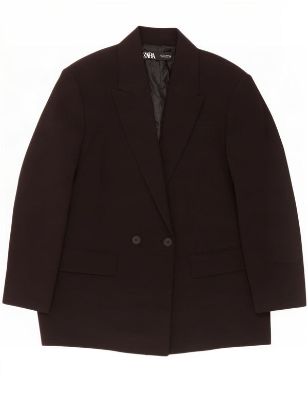 Zara Chaqueta Blazer Extragrande con Doble Botonadura para Mujer UK 10 Small Black
