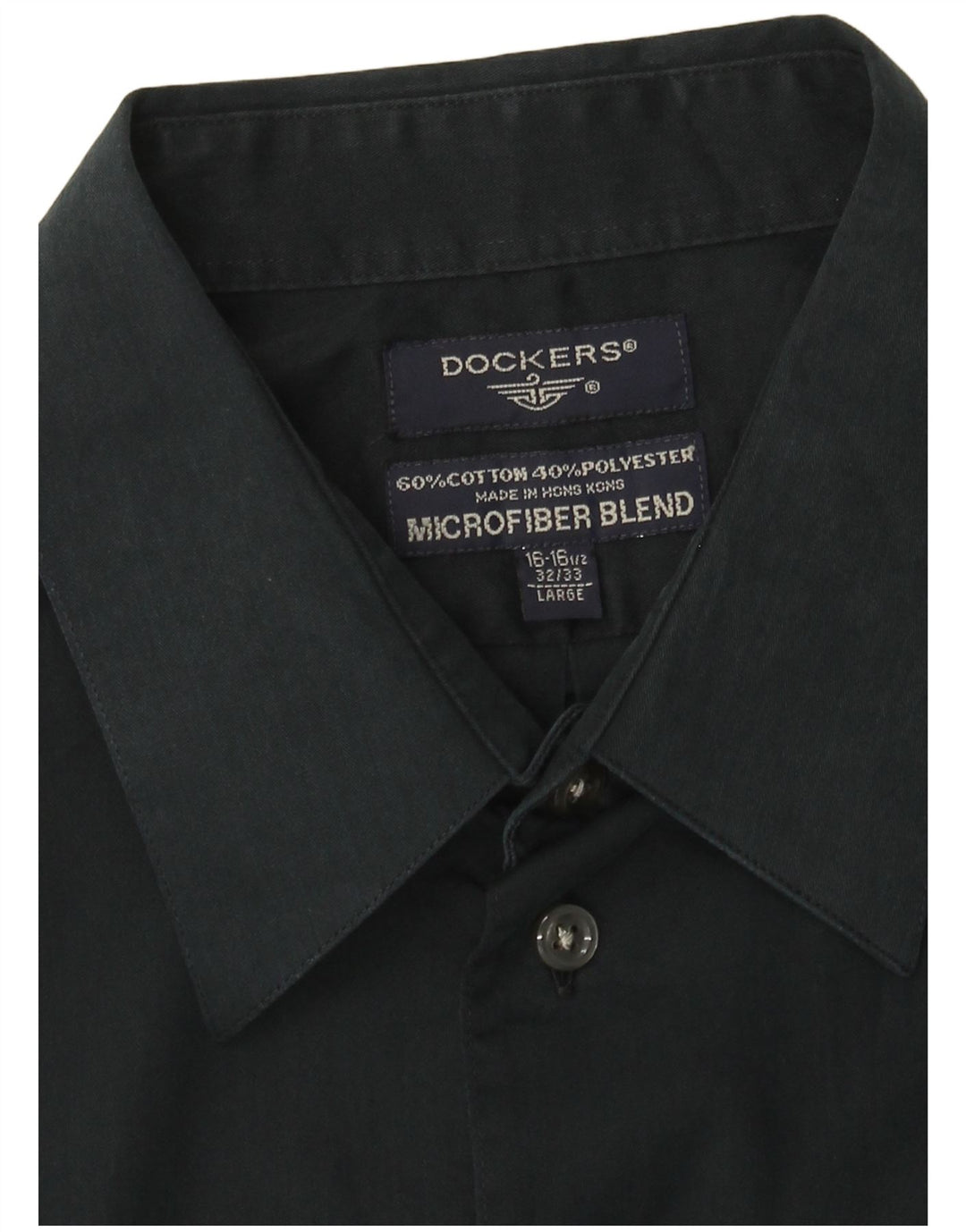 DOCKERS Camisa para hombre Talla 16 1/2 Grande Algodón verde