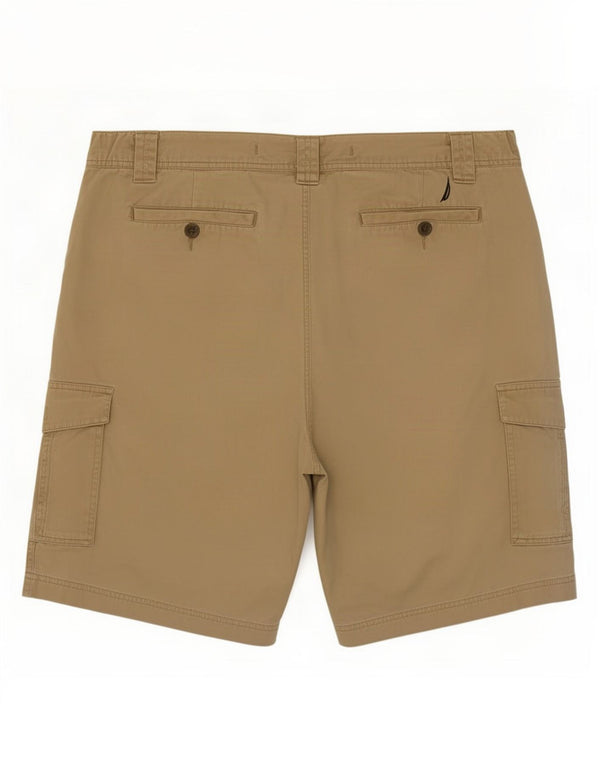 Nautica Clipper - Pantalones cortos tipo cargo para hombre, ajuste relajado, XL W38, algodón beige