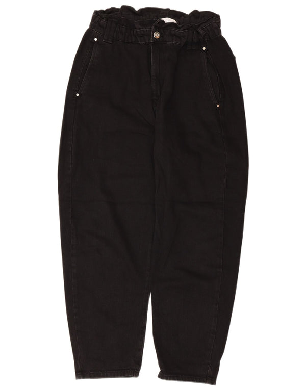 Zara Vaqueros recortados de cintura alta para mujer EU 38 Small W28 L25 Algodón negro