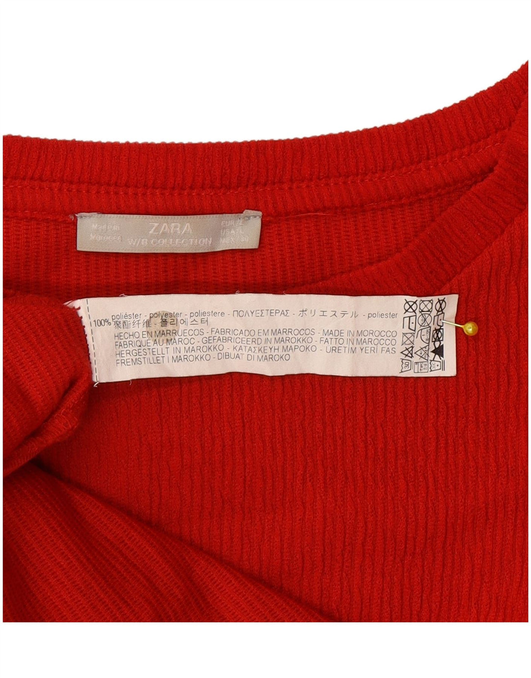 Zara Vestido Carpa Extragrande De Manga Larga para Mujer UK 46 Poliéster Rojo Grande