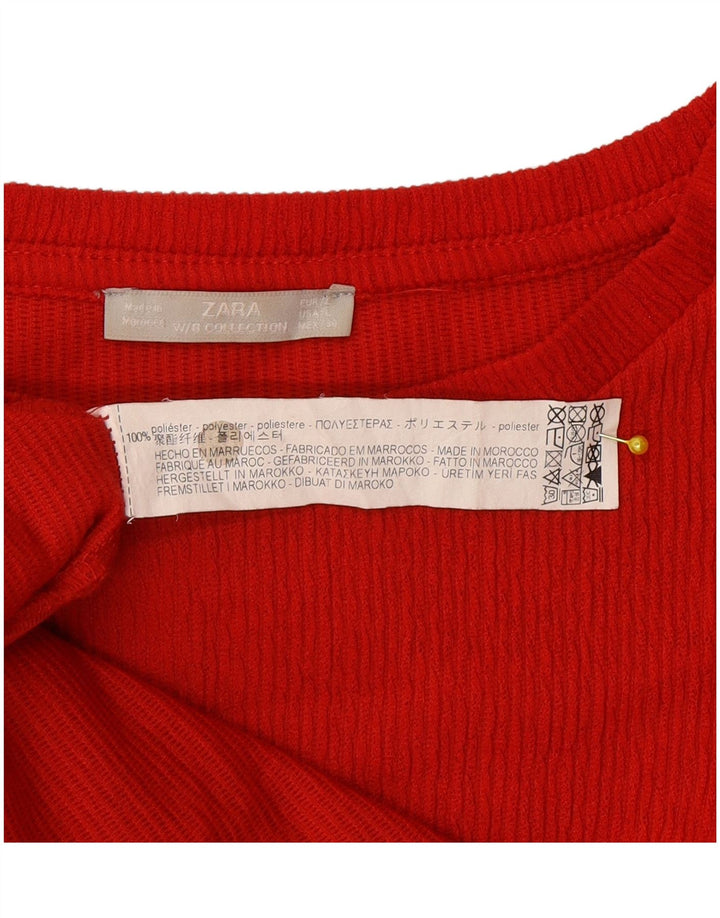 Zara Vestido Carpa Extragrande De Manga Larga para Mujer UK 46 Poliéster Rojo Grande