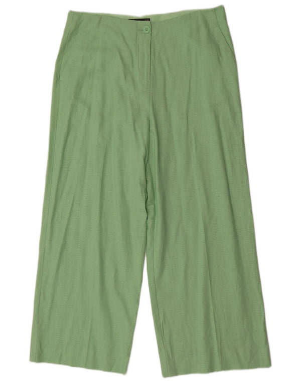 Marks & Spencer Pantalones chinos de cintura alta para mujer UK 14 Large W32 L26 Verde