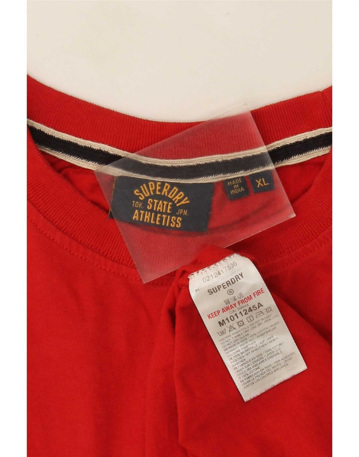 Superdry Camiseta Hombre Top XL Algodón Rojo