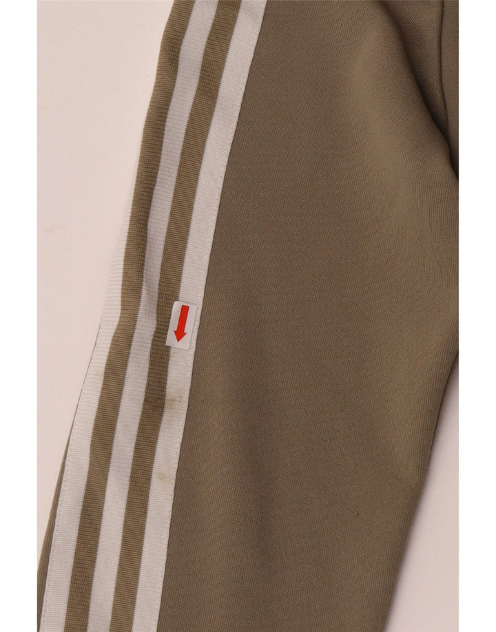 Adidas - Sudadera con capucha para mujer con cremallera, poliéster, color caqui, talla 12
