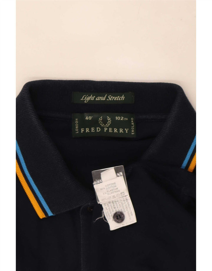 Polo Fred Perry Hombre De Algodón A Rayas Azul Marino Medio