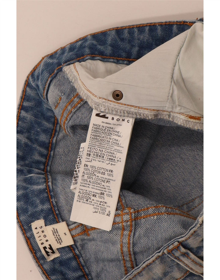 Billabong Mujer Pantalones Cortos De Mezclilla Desgastados W26 Pequeño Algodón Azul