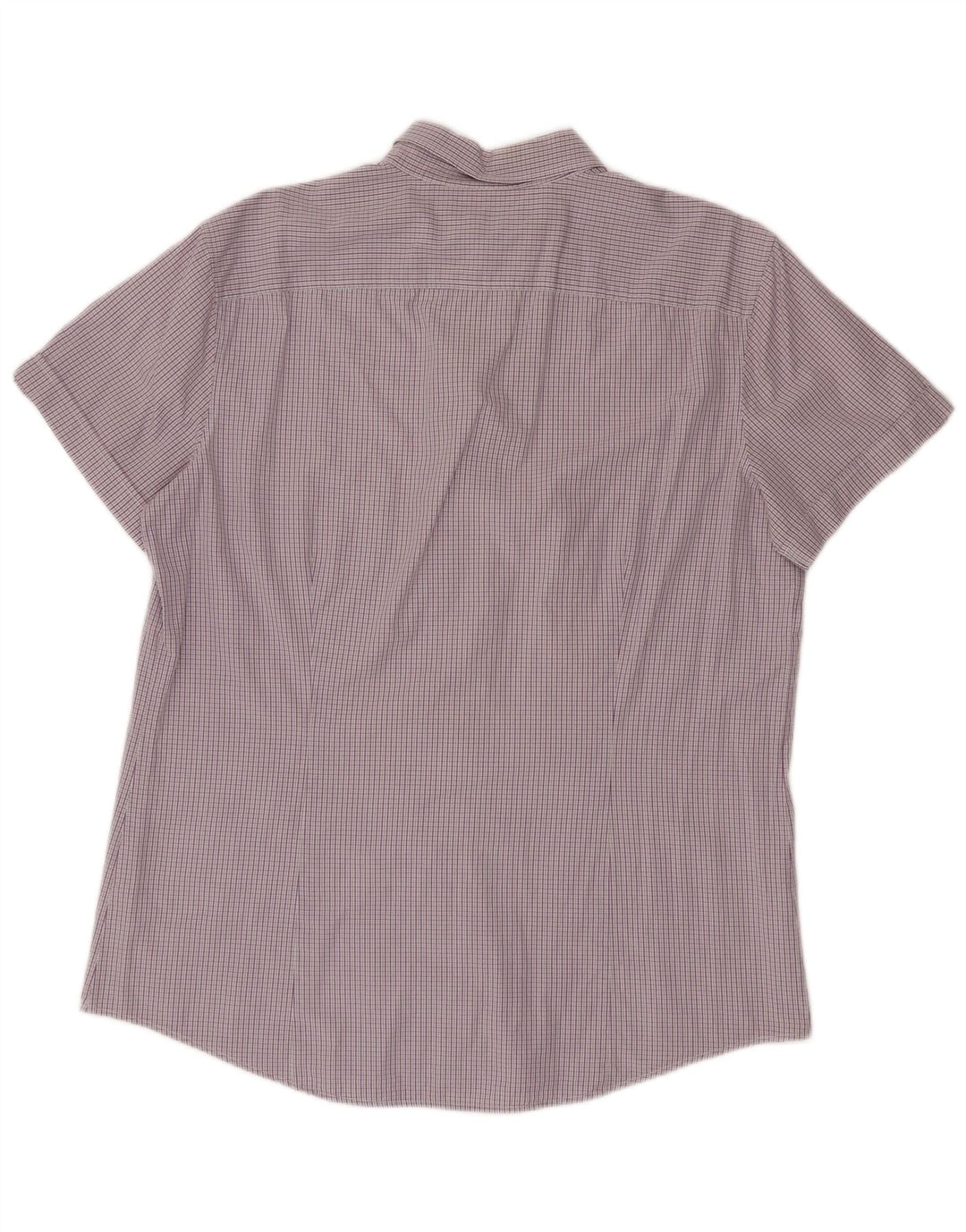 Benetton Hombre Camisa De Manga Corta Large Vichy Morado