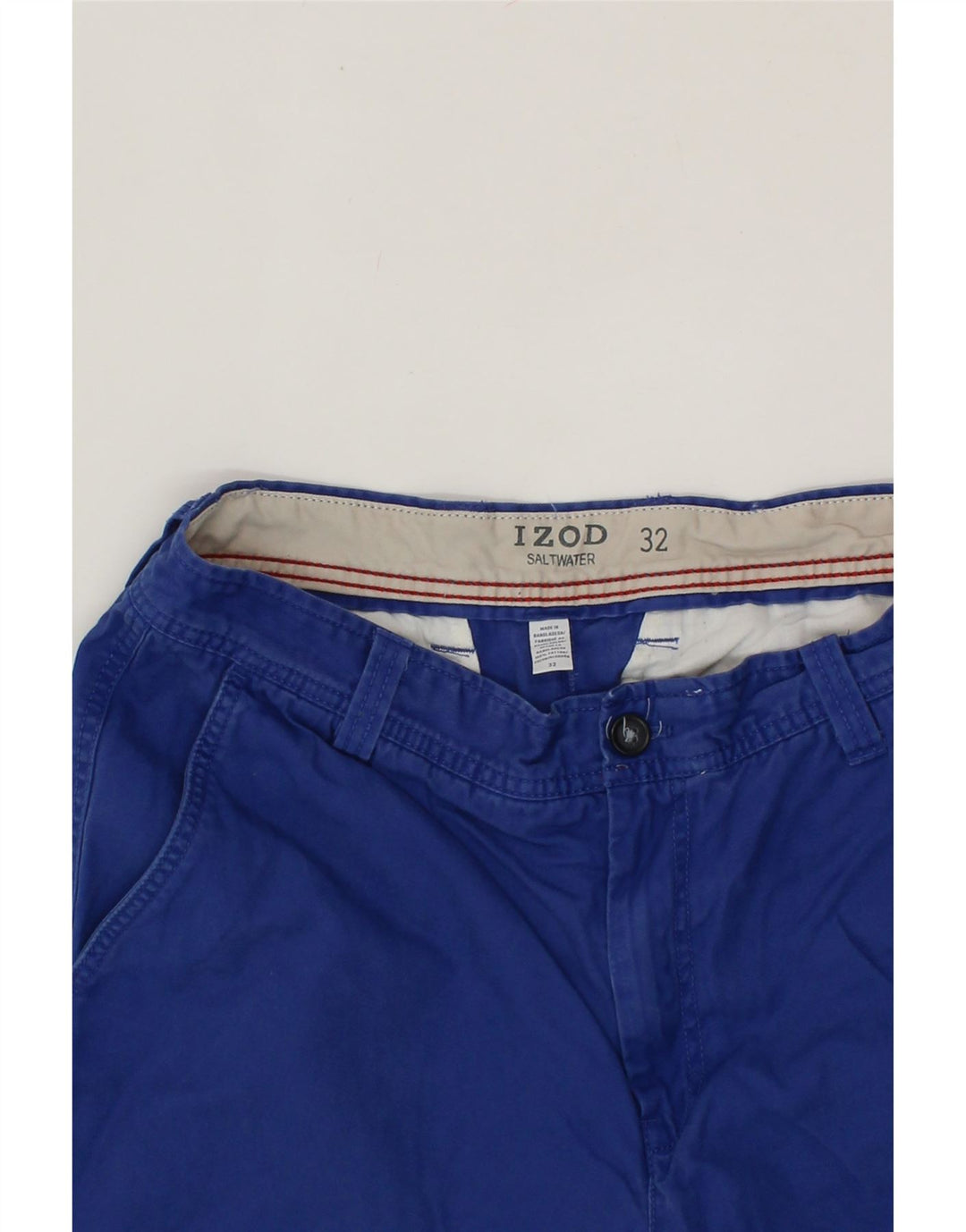IZOD Mens Salt Water Chino Shorts W32 Medium Blue Cotton Vintage Izod and Second-Hand Izod from Messina Hembry 