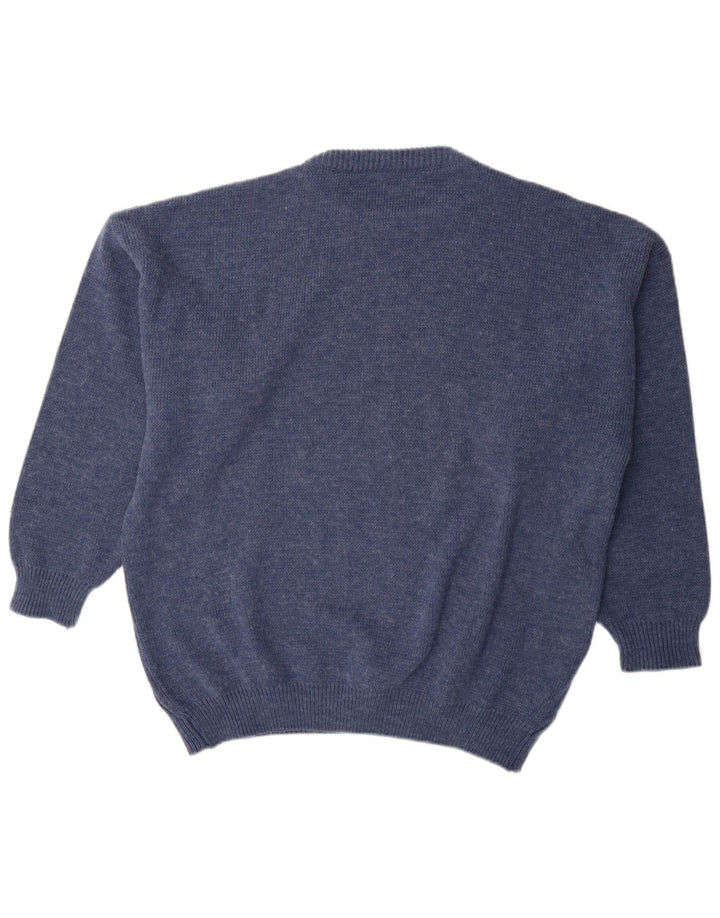 St Moritz Jersey con cuello redondo y gráfico para hombre de lana azul grande