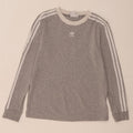 Adidas Mujer Top Manga Larga UK 12 Algodón Gris Medio