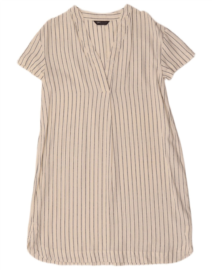 Marks & Spencer Vestido recto extragrande para mujer Reino Unido 10 Pequeño blanco a rayas