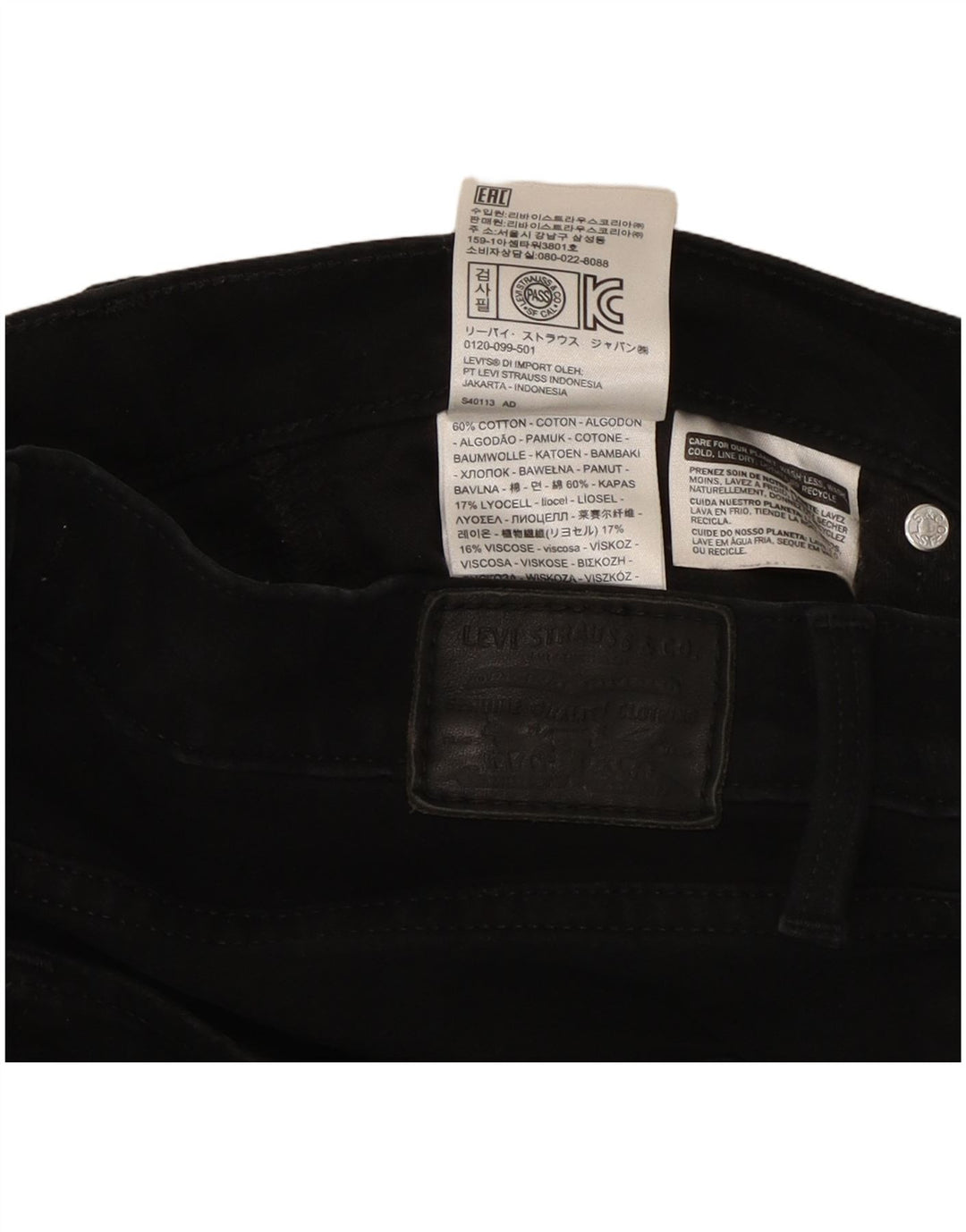 Levi's Mujer 314 Shaping Straight Jeans W30 L32 Algodón Negro