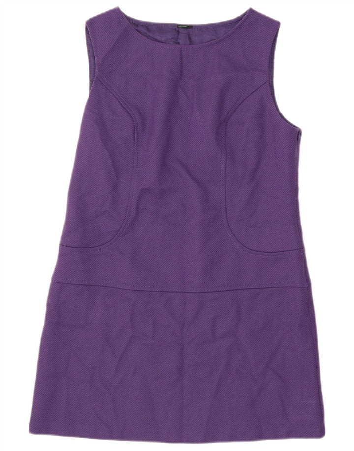Benetton Vestido Recto Sin Mangas para Mujer UK 44 Large Lana Púrpura