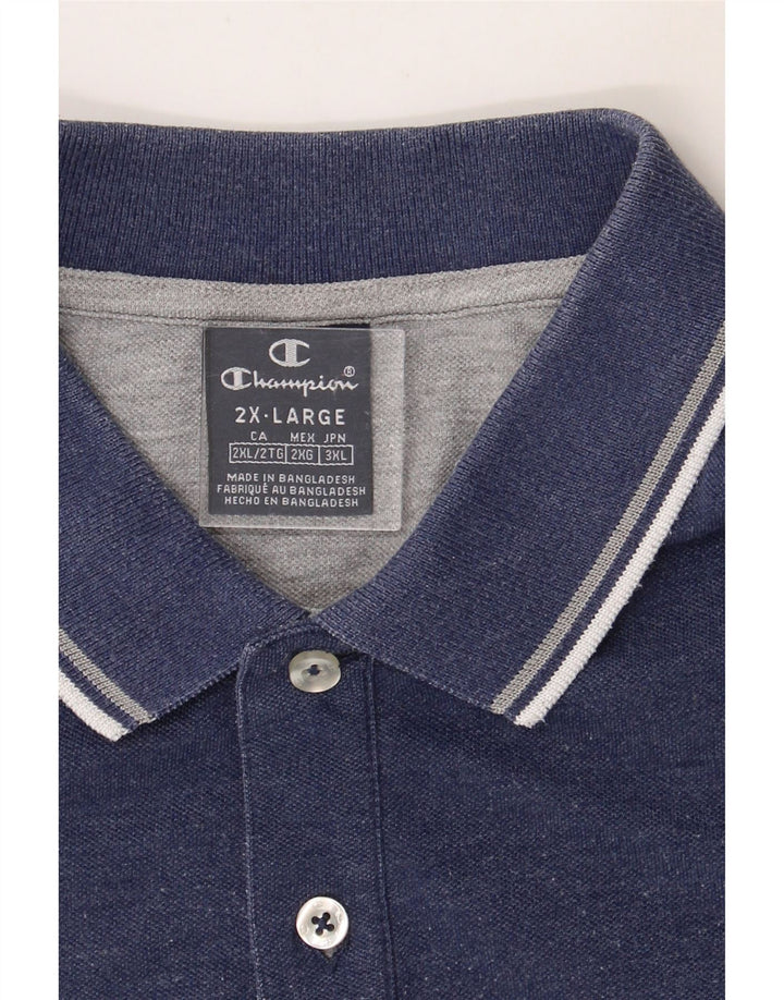 CHAMPION Mens Polo Shirt 2XL Navy Blue Cotton Vintage Champion and Second-Hand Champion from Messina Hembry 