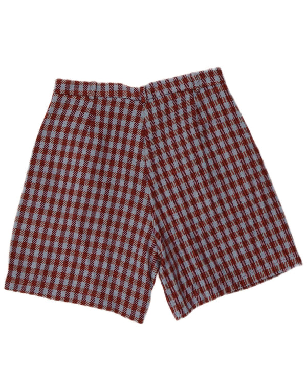 Vintage mujer casual pantalones cortos IT 42 Medio W28 Borgoña Houndstooth