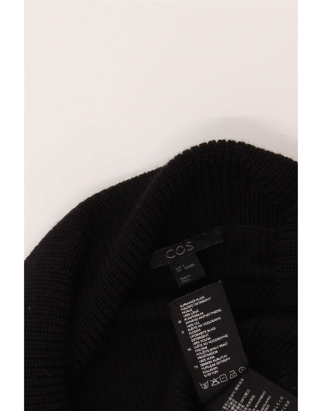 Cos - Jersey extragrande con cuello vuelto para mujer, talla S, color negro