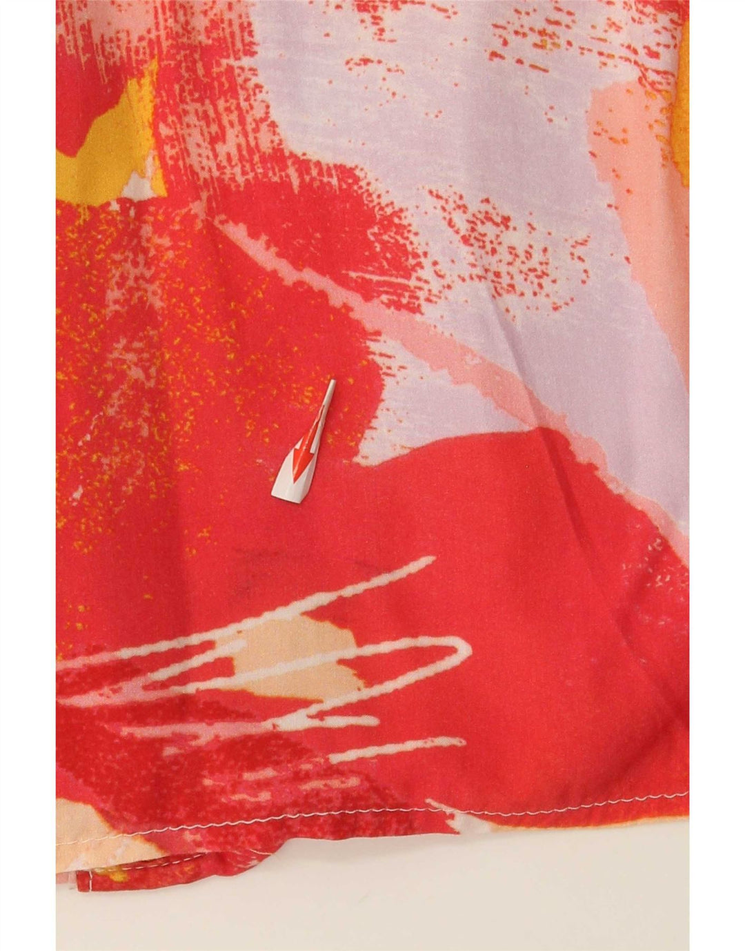 Vintage mujer patrón abstracto camisa blusa Reino Unido 10 pequeño multicolor