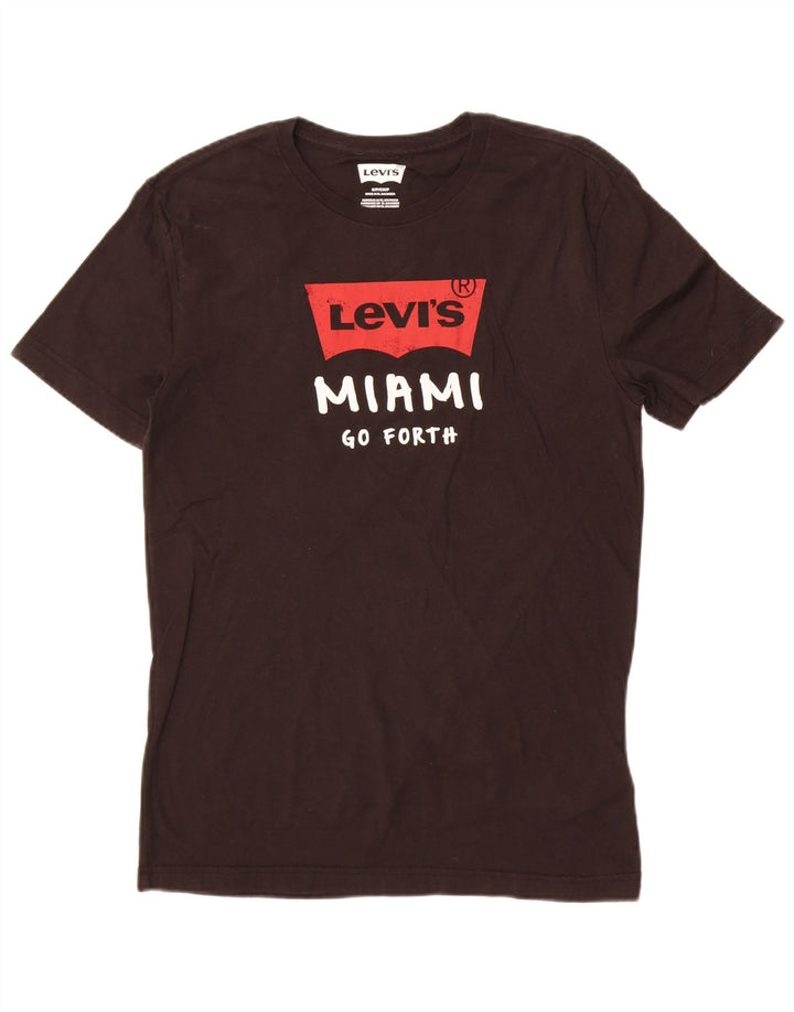 Levi's Mens Miami Graphic Camiseta Top Pequeño Algodón Negro