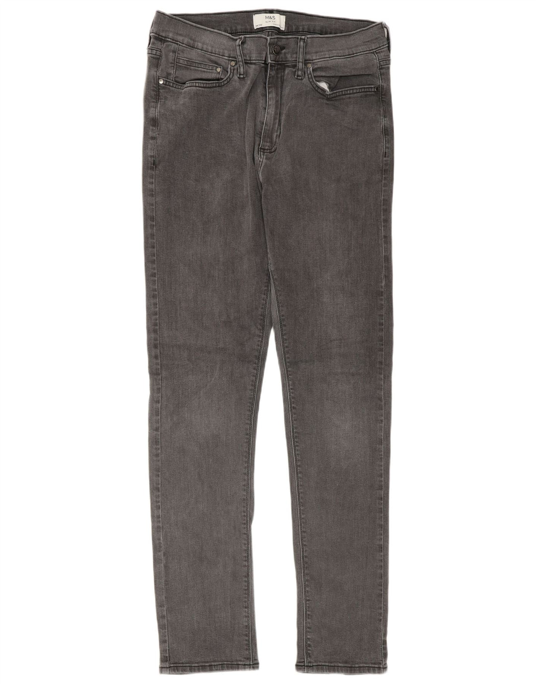 Marks & Spencer Vaqueros ajustados para hombre W34 L33 Algodón gris