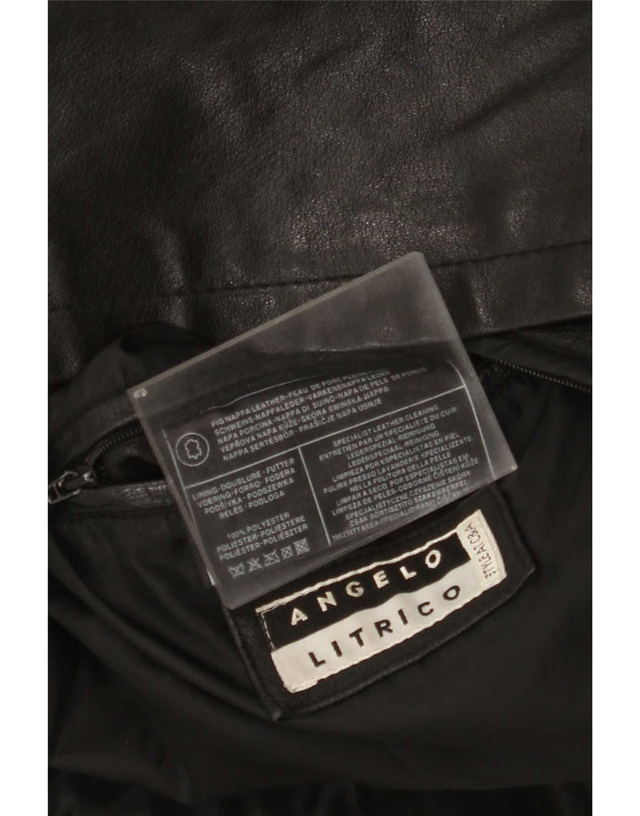 Angelo Litrico Chaqueta de cuero para hombre UK 38 Medium Black