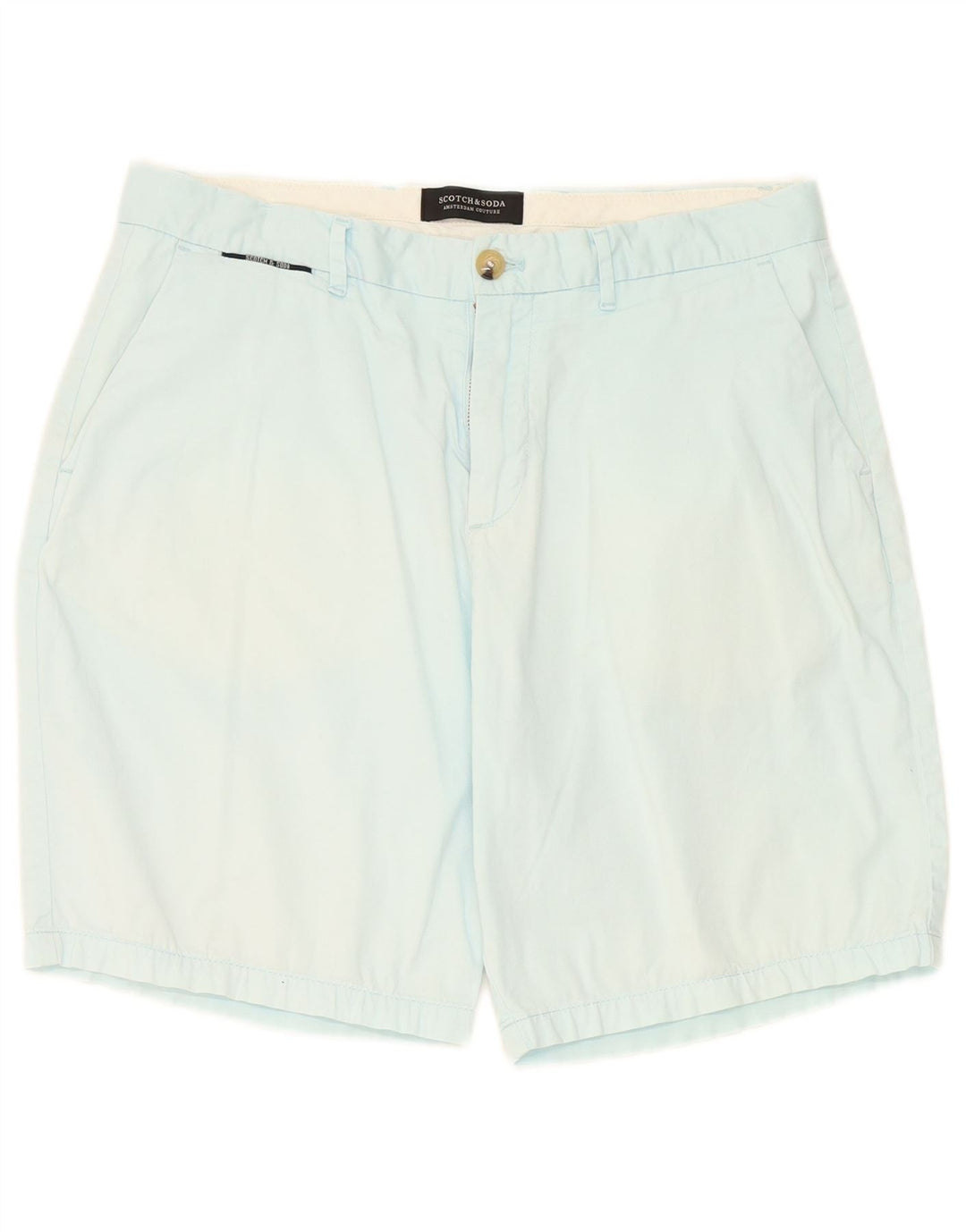 Pantalones cortos chinos Scotch & Soda para hombre W31 Algodón azul medio