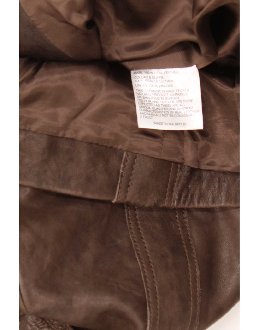 Karen Millen Chaqueta de cuero para mujer UK 42 Marrón medio
