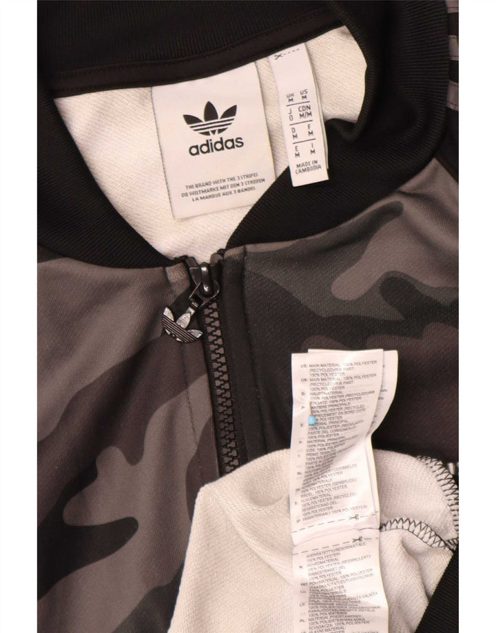 Adidas Hombre Chándal Top Chaqueta Gris Medio Camuflaje Poliéster Deportes