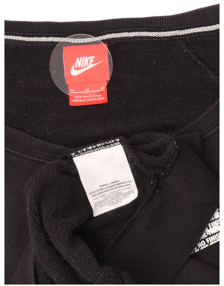 Nike - Sudadera extragrande con gráfico para mujer, talla 40, talla mediana, algodón negro