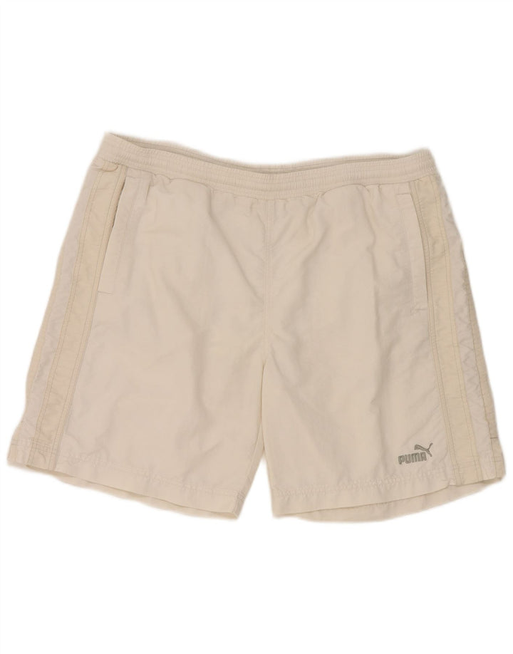 Puma Pantalones cortos deportivos para hombre XL Nylon blanco