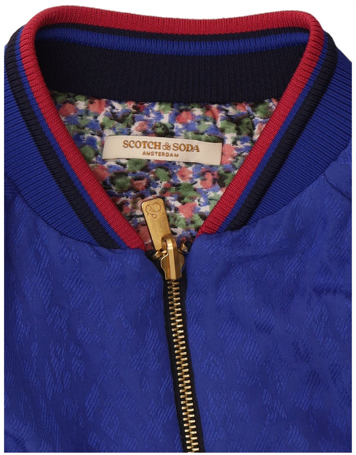 Scotch & Soda Chaqueta Reversible para Mujer UK 44 Azul Medio Floral