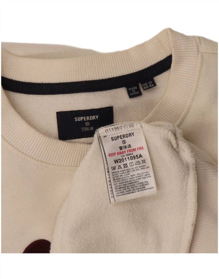 Superdry Sudadera con gráfico extragrande para mujer, talla 40, talla M, color blanco