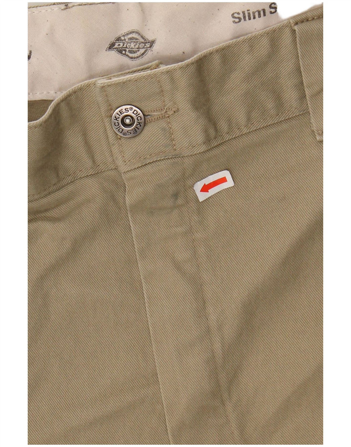 DICKIES Pantalones chinos ajustados y ajustados para hombre W38 L34 Algodón beige