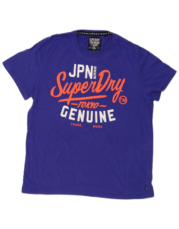 Superdry Camiseta gráfica para hombre Top 2XL Algodón azul